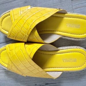 Michael Kors Yellow Espadrille Shoes with Crossover Straps